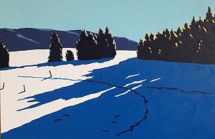 Wolfram Scheffel, Hochmoor im Schnee, 2022, OelLw, 60 x 90 cm